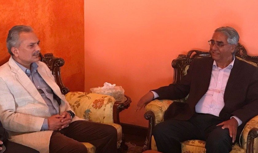 प्रधानमन्त्रीका लागि आफूलाई सहयोग गर्न भट्टराईले गरे देउवालाई आग्रह