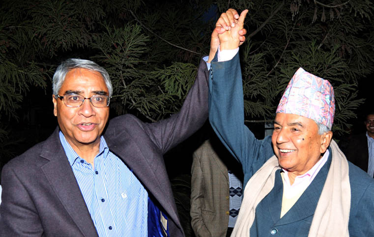 रामचन्द्र पौडेलको साथ र समर्थन शेर बहादुर देउवालाई 