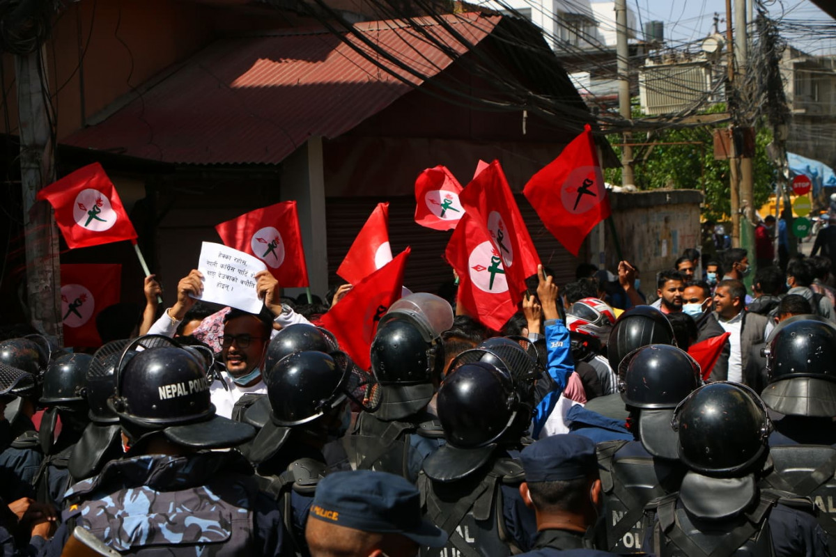 देउवाविरुद्ध सानेपामा विद्यार्थी नेताहरूद्धारा प्रदर्शन (तस्विर सहित)
