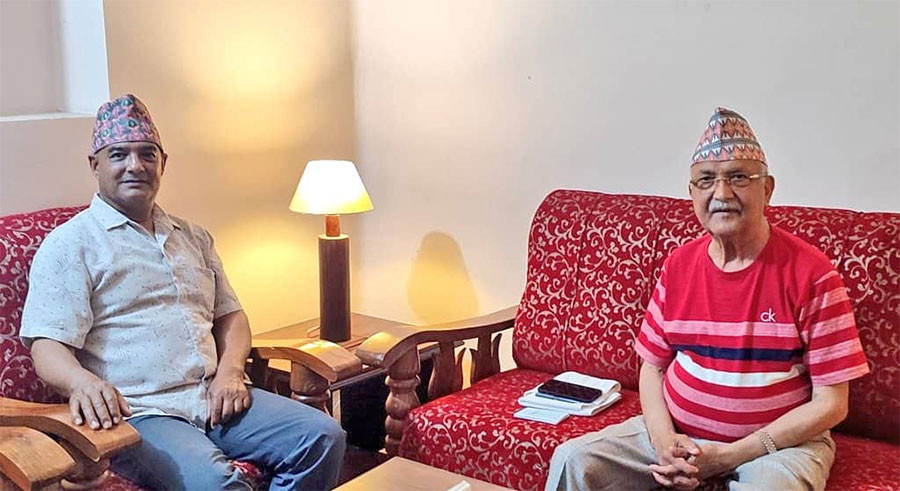 ओली र राप्रपाका महामन्त्री धवल शम्शेर राणाबीच भेटवार्ता, के भयो त कुुराकानी ?