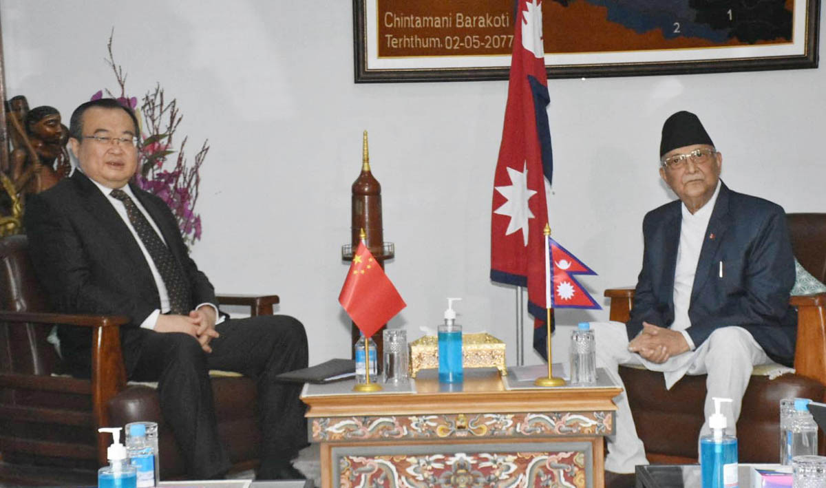 एमाले अध्यक्ष ओली र चिनियाँ नेता लिउबीच भेटवार्ता, केके भयो कुराकानी?