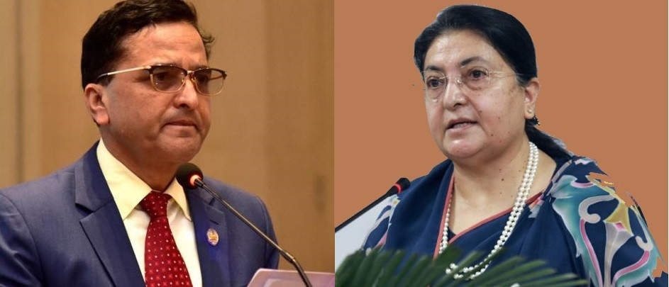 योगेश भट्टराईले दिए राष्ट्रपतिको साथ