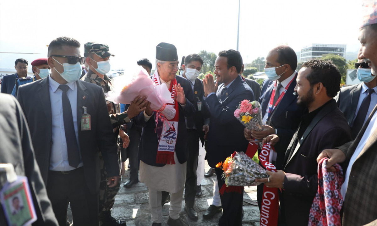 नवौं खेलकुद प्रतियोगिता समापन गर्न प्रधानमन्त्री देउवा पोखरामा