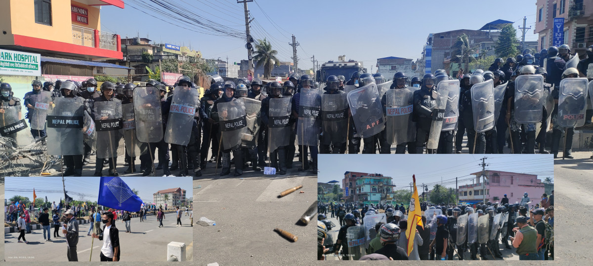 विराटनगरमा उग्र प्रदर्शन: आन्दोलनकारीले संयमित नहुदा १२ जना घाइते